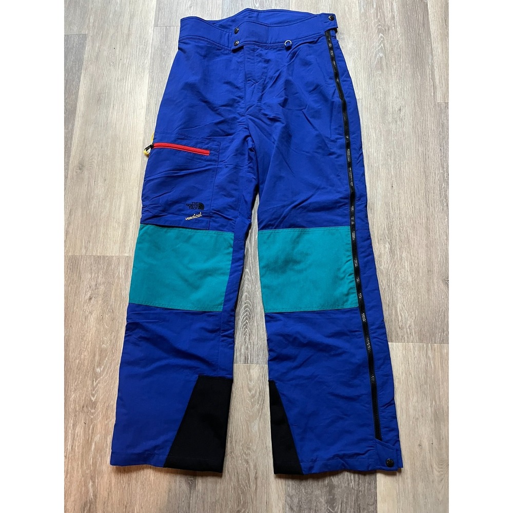 Vtg 90s North Face Vertical Gore-Tex Insulated Snow Ski Colorblock Pants M